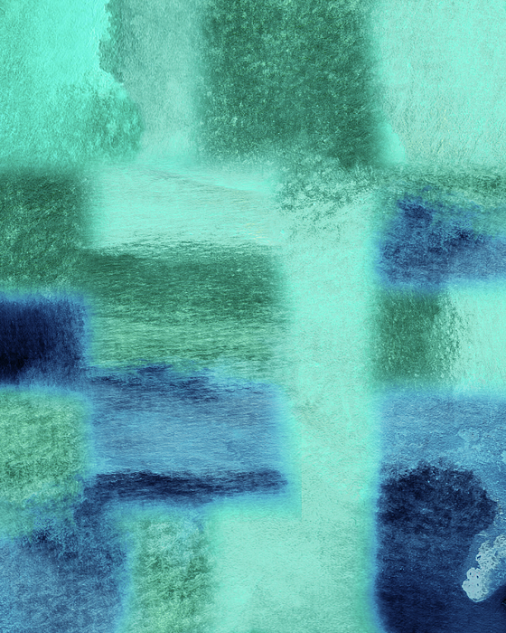 Irina Sztukowski - Teal And Blue Watercolor Abstract I
