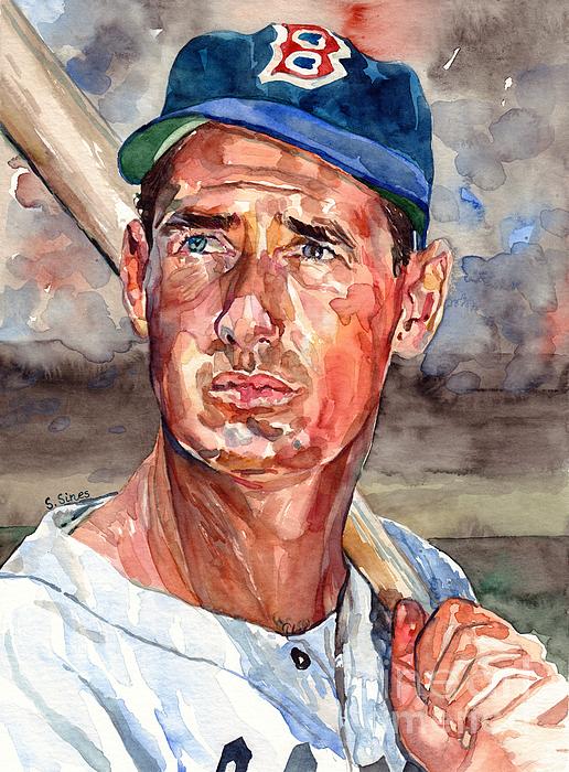 Ted Williams Portrait T-Shirt by Suzann Sines - Fine Art America