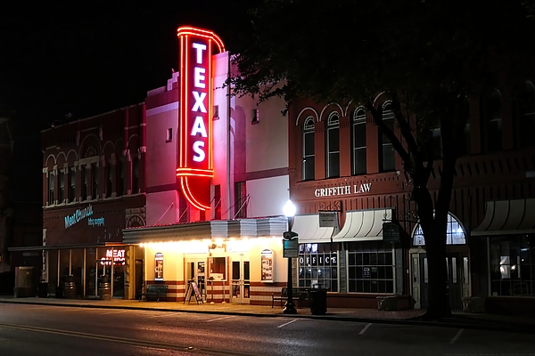 Chrystyne Novack - Texas Theater at Night - Waxahachie