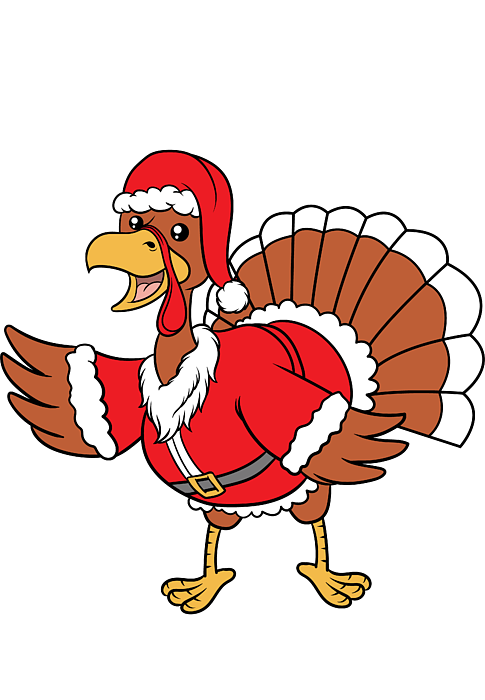 santa turkey cartoon
