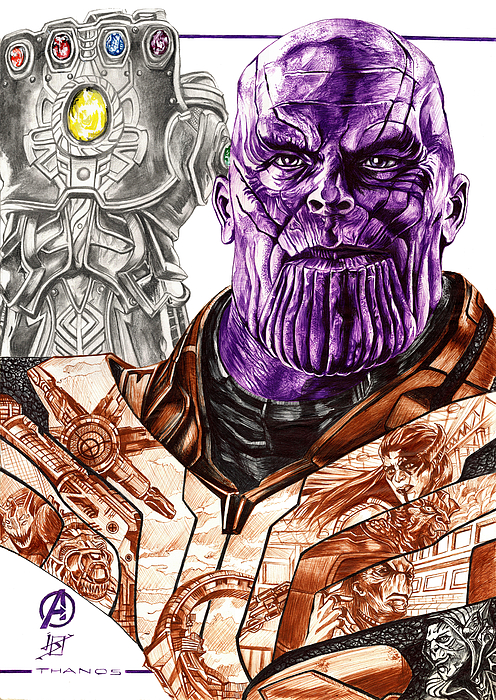 The rogue of Thanos when possessing the Infinity Gauntlet Coloring Pages -  Avengers Coloring Pages - Coloring Pages For Kids And Adults