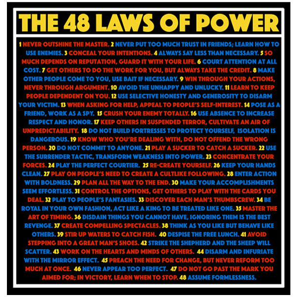 The 48 Laws Of Power Greeting Card by Bakijan Wacana