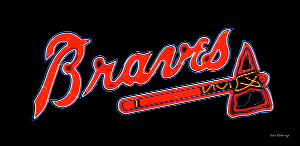 The Atlanta Braves Baseball Team Signage Art Zip Pouch by Reid