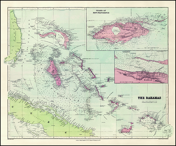 Carol Japp - The Bahamas Vintage Historical Map 1901