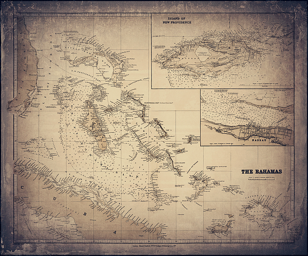Carol Japp - The Bahamas Vintage Historical Map 1901 Sepia