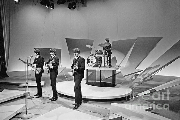 The Beatles performing on the Ed Sullivan Show Long Sleeve T-Shirt