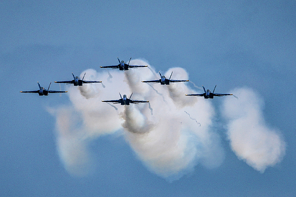 Ron Lewis - The Blue Angels in Diamond Formation 