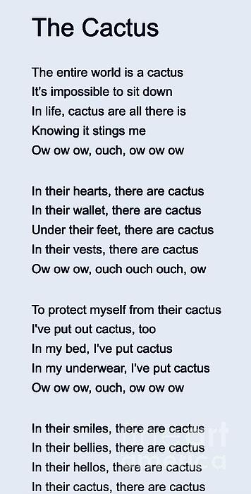 Aziza Del Rosario - The Cactus Lyrics Song 1966