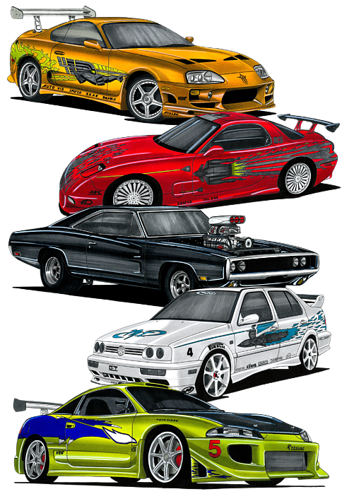 Stickers auto fast and furious, voiture japonaise honda, mazda, toyota