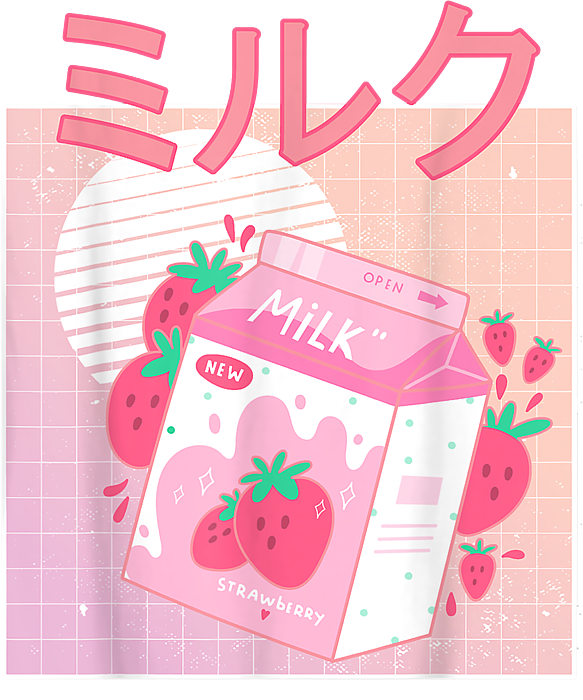 Goodness Poetic Kawaii Axolotl Strawberry Milk Shake Carton