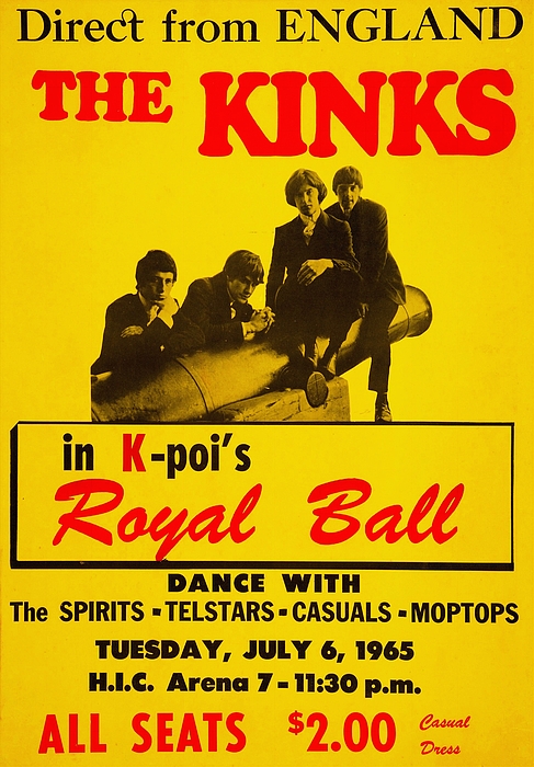 Linda Howes - The Kinks at Honalulu International Center, Poster 1965