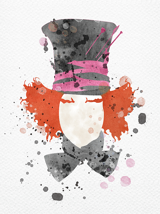 The Mad Hatter watercolor Greeting Card by Mihaela Pater