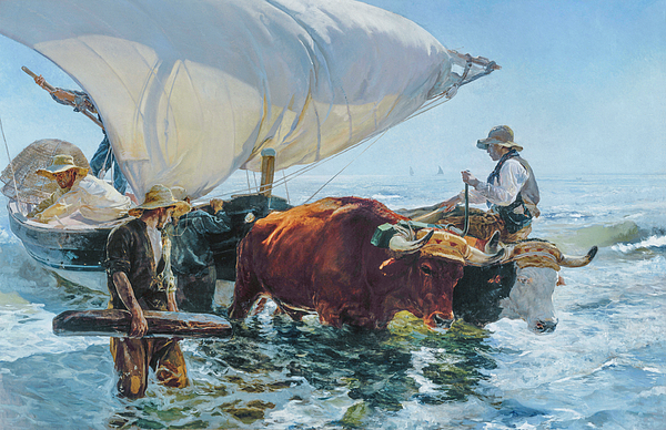 Joaquin sorolla - The Return from Fishing by Joaquin Sorolla 1894