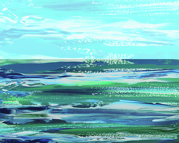 Irina Sztukowski - The Sea Of Opportunities Contemporary Abstract Blue Art Sky Reflections And Waves II