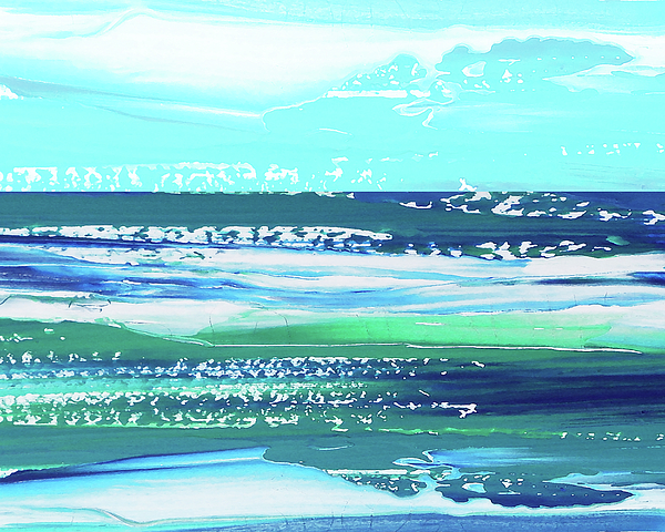 Irina Sztukowski - The Sea Of Opportunities Contemporary Abstract Blue Art Sky Reflections And Waves III