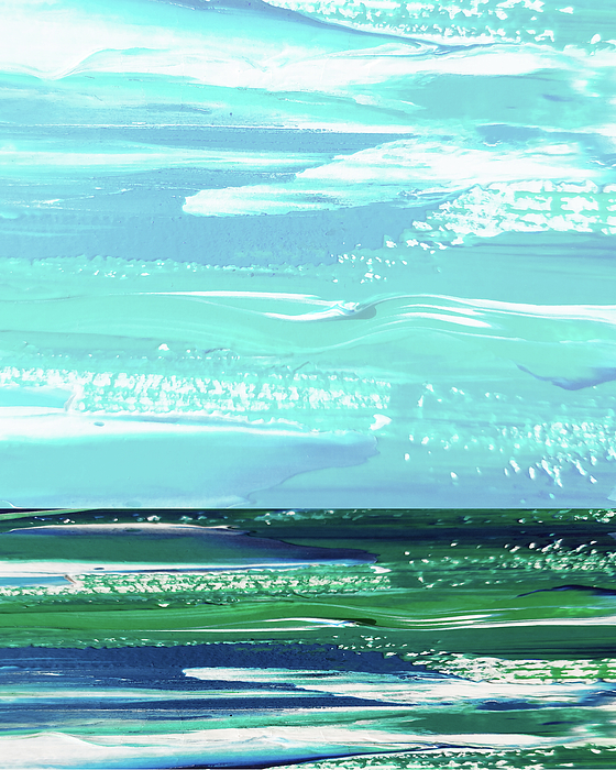 Irina Sztukowski - The Sea Of Possibility Contemporary Abstract Blue Art Sky Reflections And Waves I 