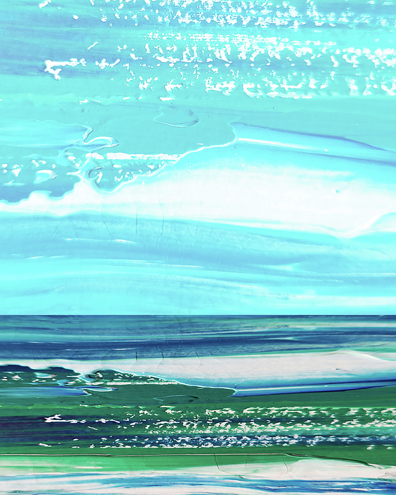Irina Sztukowski - The Sea Of Possibility Contemporary Abstract Blue Art Sky Reflections And Waves II