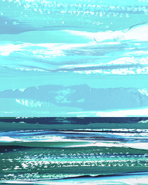 Irina Sztukowski - The Sea Of Possibility Contemporary Abstract Blue Art Sky Reflections And Waves III