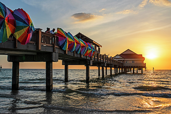 Clearwater Beach Sunset Long T-Shirt for Sale by -Nats-Designs