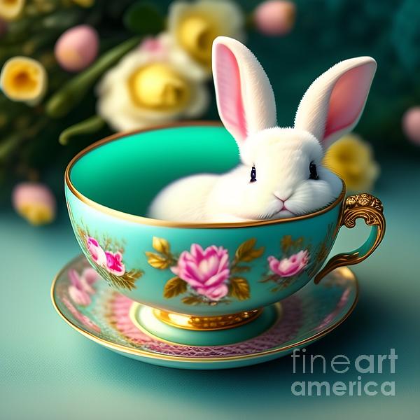 Adorable Bunny in a Cup