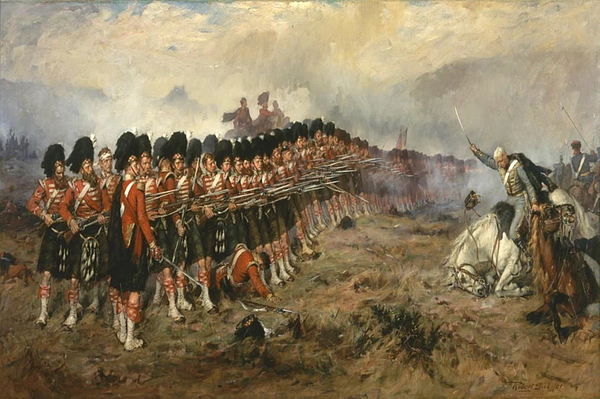 The Thin Red Line Battle Of Balaclava Painting By Robert Gibb Greeting ...