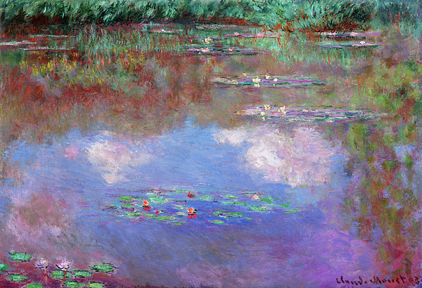 The Water Lily Pond, Clouds Greeting Card by Claude Monet