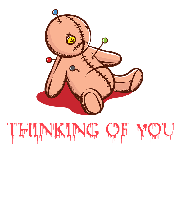 Sarcastic Thinking of You. Voodoo doll. for white or light backgrounds |  Poster