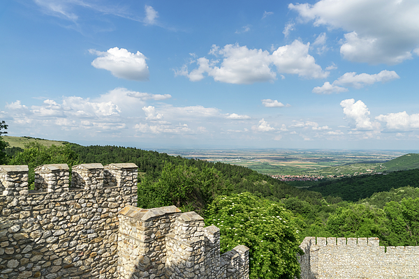 Georgia Mizuleva - Thracian Plain Vista Through Crenelated Monastery Walls