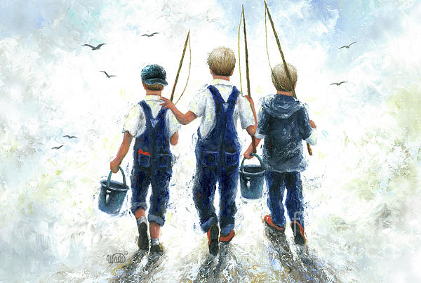 Three Boys Fishing blondes Zip Pouch