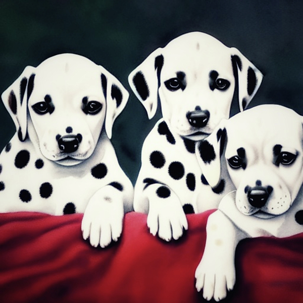 Antonia Surich - Three Dalmatian Puppies 