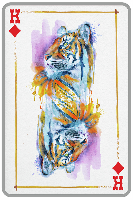 Marian Voicu - Tiger Head King of Diamonds Playing Card