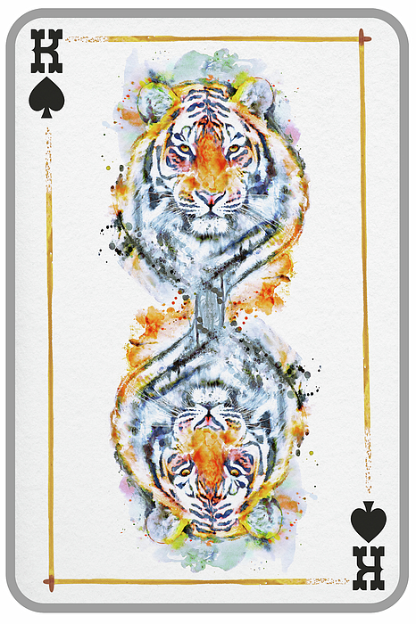 Marian Voicu -  Tiger Head King of Spades Playing Card