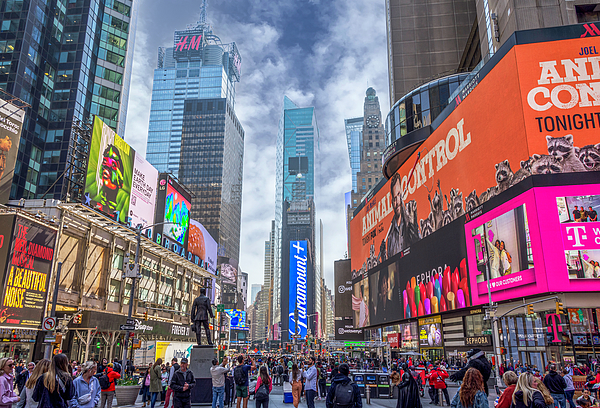 Debra Martz - Times Square Signs Skyscrapers and Tourists