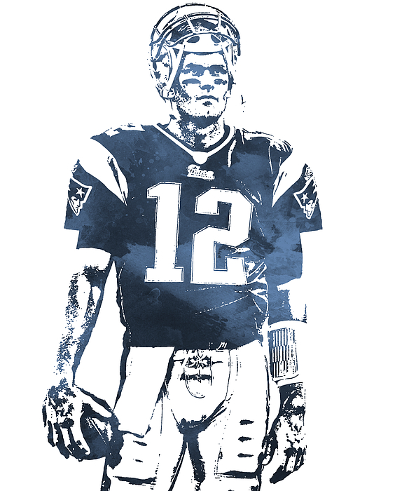 Tom Brady Art 3 Kids T-Shirt by Joe Hamilton - Pixels