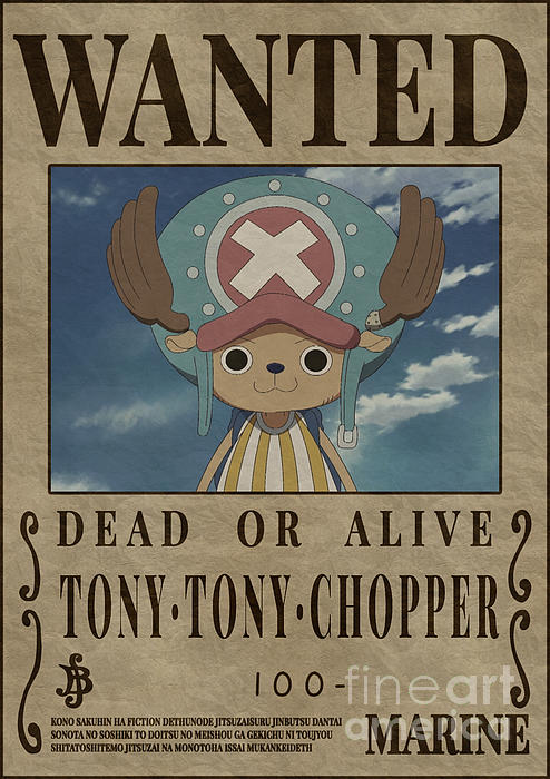 One Piece Chopper Wanted Poster Double-Sided T-Shirt