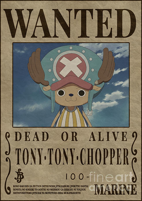 Tony Tony Chopper One Piece Wanted Poster Greeting Card by Anime One Piece