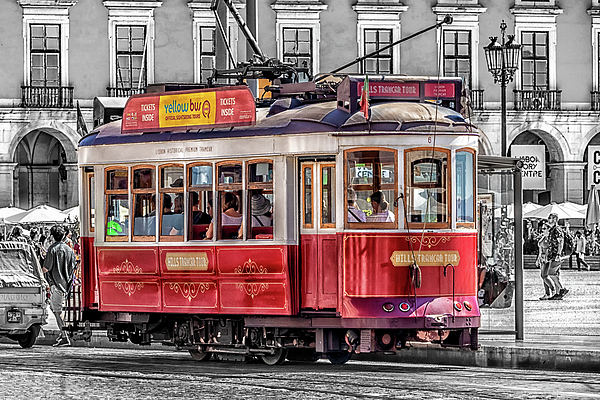 Kevin Hellon - Tram in Praca do Commercio, Lisbon, Portugal