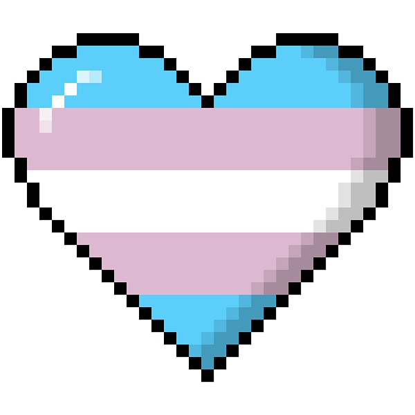Retro Pixel Art Gaming Top for Trans Pride 100/% Organic Cotton Transgender Flag Pixel Hearts T-Shirt Ethically Made Vegan Clothing