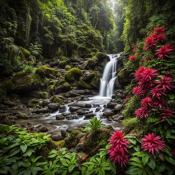 Pat Goltz - Tropical Forest Waterfall