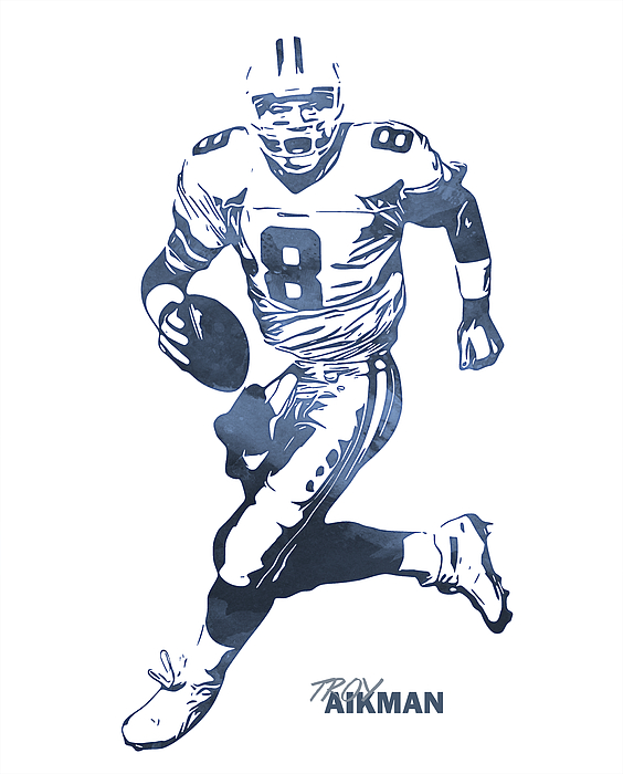 Troy Aikman Dallas Cowboys Art Print Giclee 8x10 