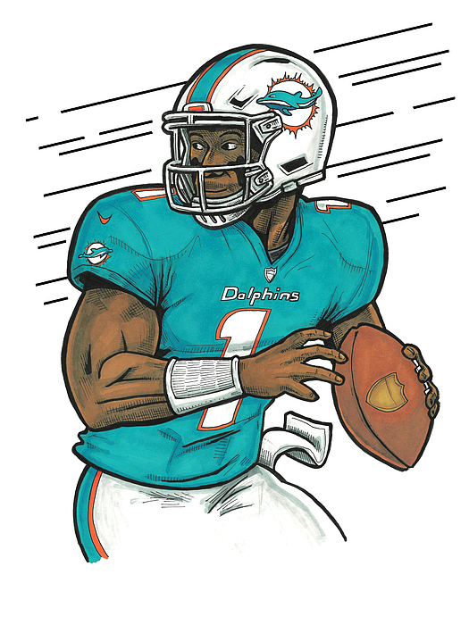 Tua Tagovailoa Miami Dolphins Jersey Number Art 1 Kids T-Shirt