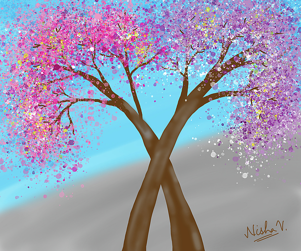 Nishma Creations - Two Blossom Trees