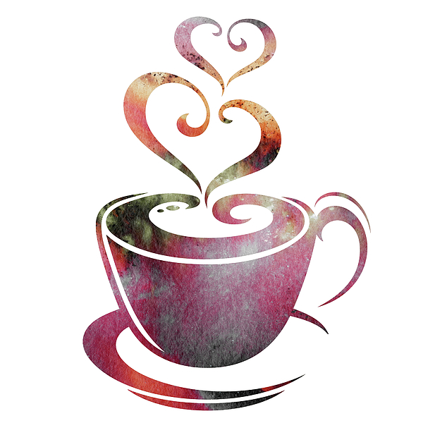 Irina Sztukowski - Two Sweet Hearts Cup Of Coffee Delicious Watercolor Art III