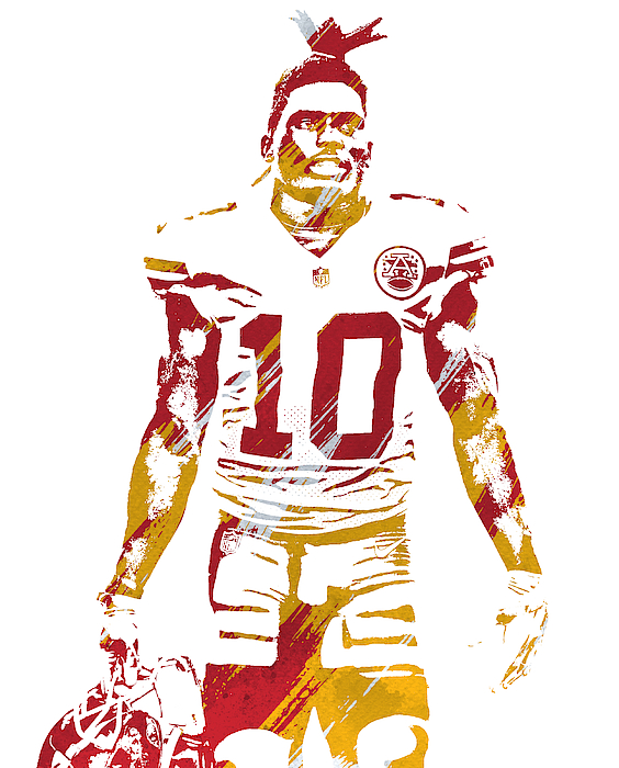 Tyreek Hill Kansas City Chiefs Watercolor Strokes Pixel Art 159