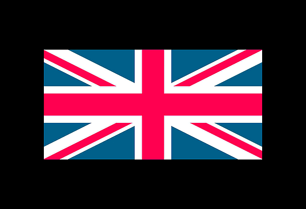 UK flag Union Jack - black background Round Beach Towel by Vlad ...