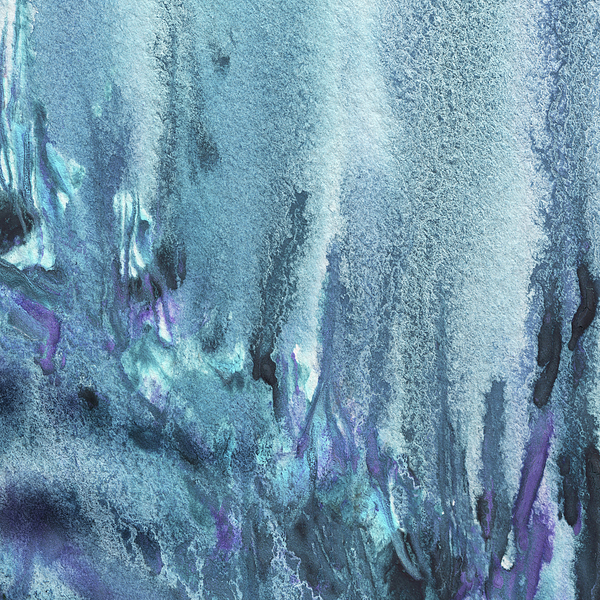 Irina Sztukowski - Under The Sea Mystery Blue And Purple Watercolor 