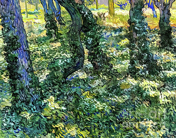 Undergrowth by Vincent Van Gogh 1889 Greeting Card by Vincent Van Gogh