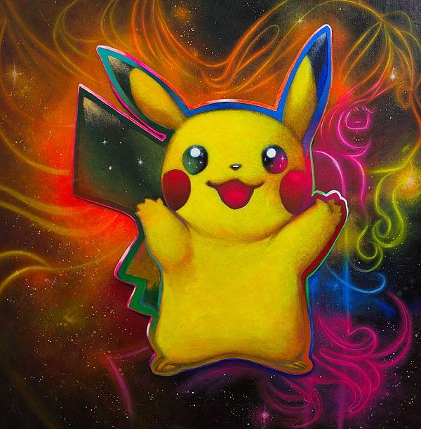 Untitled Meditation with Pikachu of Pokemon in acid universe