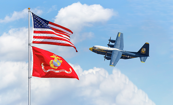 Steve Rich - US Marine Flags with Blue Angels Fat Albert