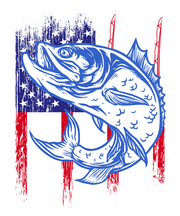 American Flag Bass Fishing Gifts For Fisherman Fish Fishing - American Flag  Bass Fishing - Sticker
